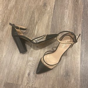 Aldo black faux leather heels